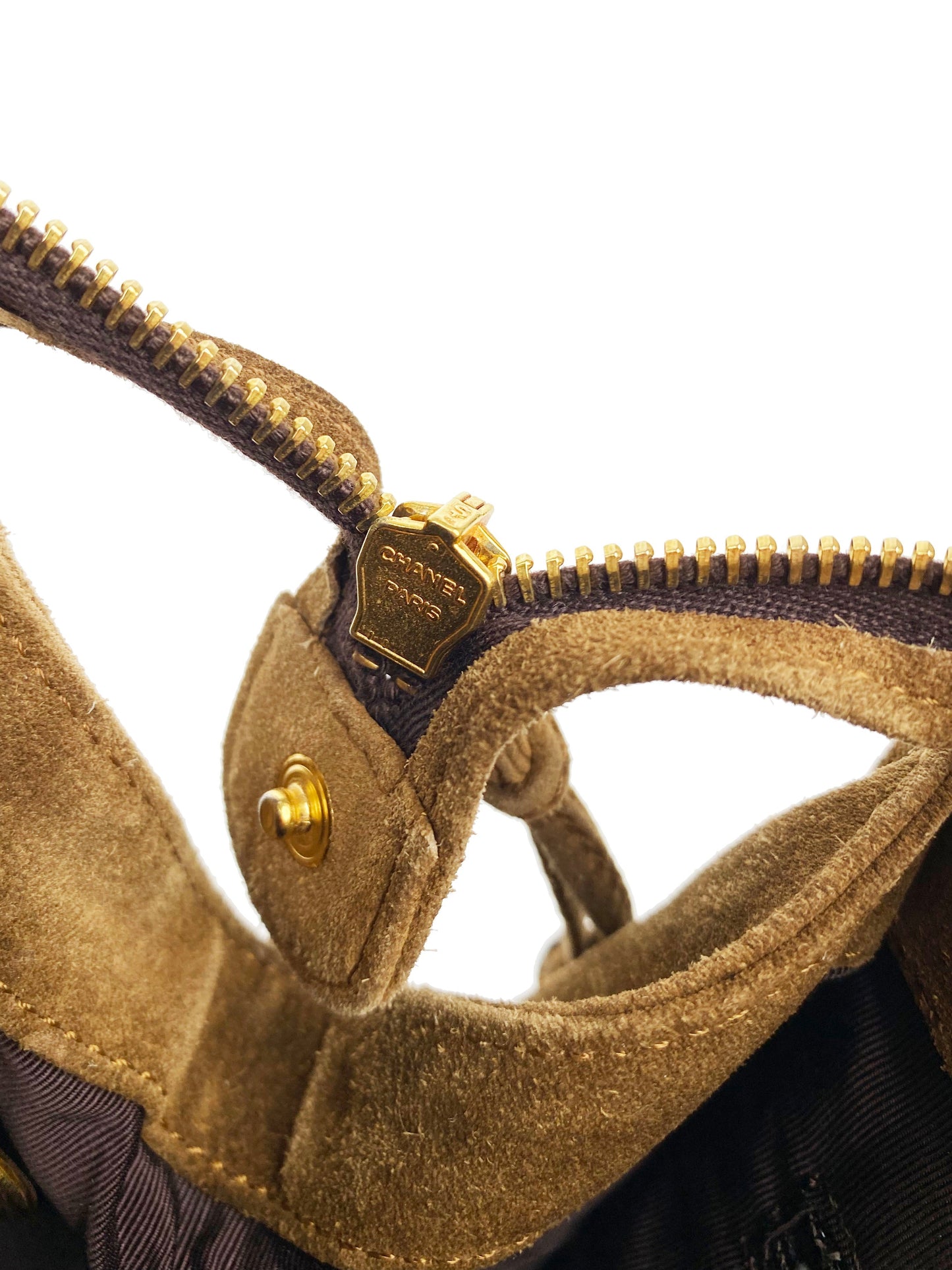 Chanel   Tan Brown Suede Bag