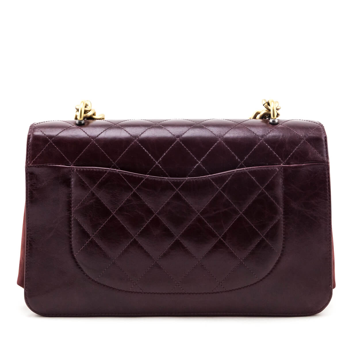 Chanel Burgundy Calfskin Quilted Small Straight Lined Flap Bag