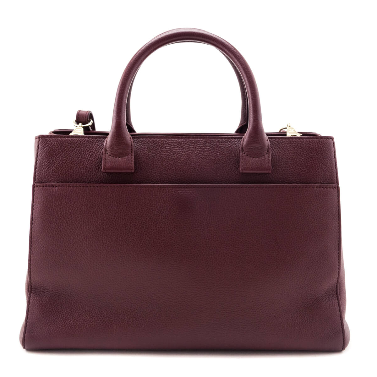 Chanel Burgundy Grained Calfskin Small Neo Executive Shopper Tote