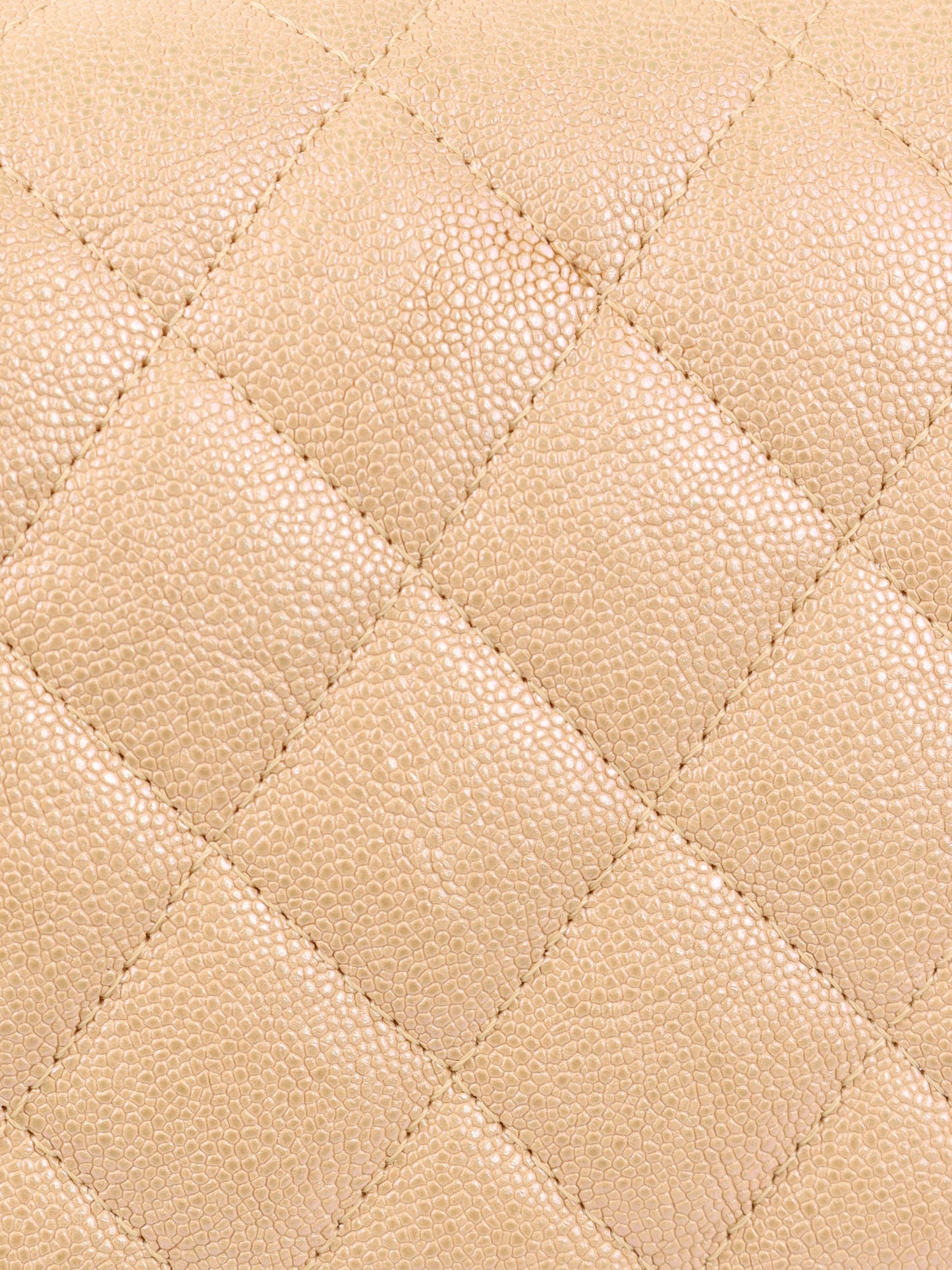 Chanel Iridescent Beige Caviar Medium Double Classic Flap LGHW