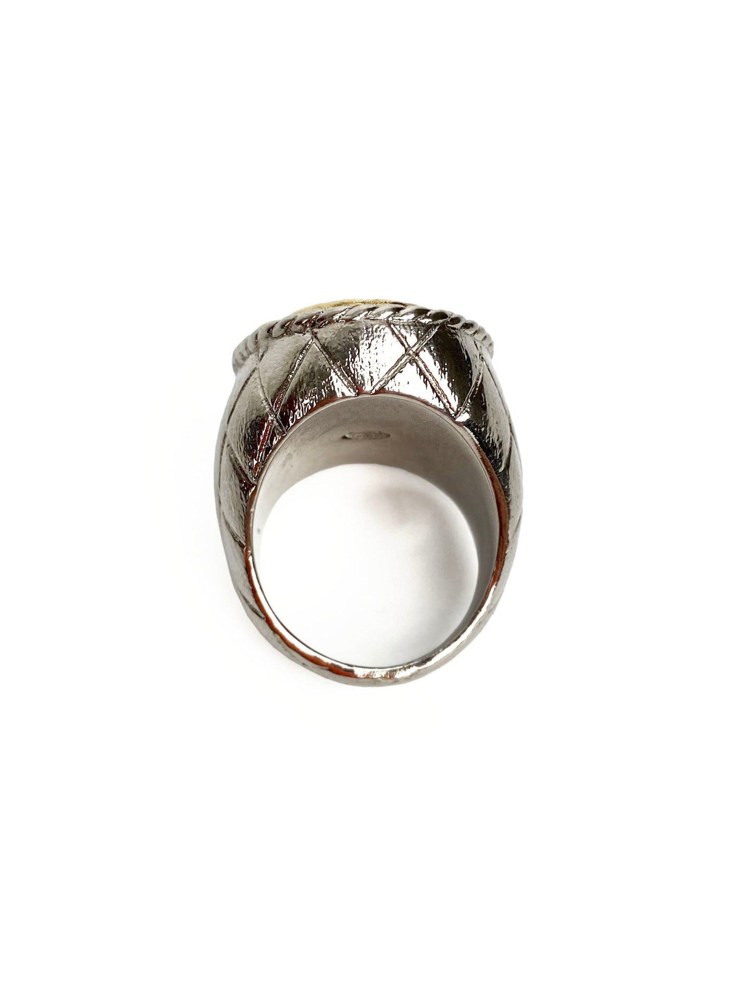 Chanel Silver & Gold Crown Ring