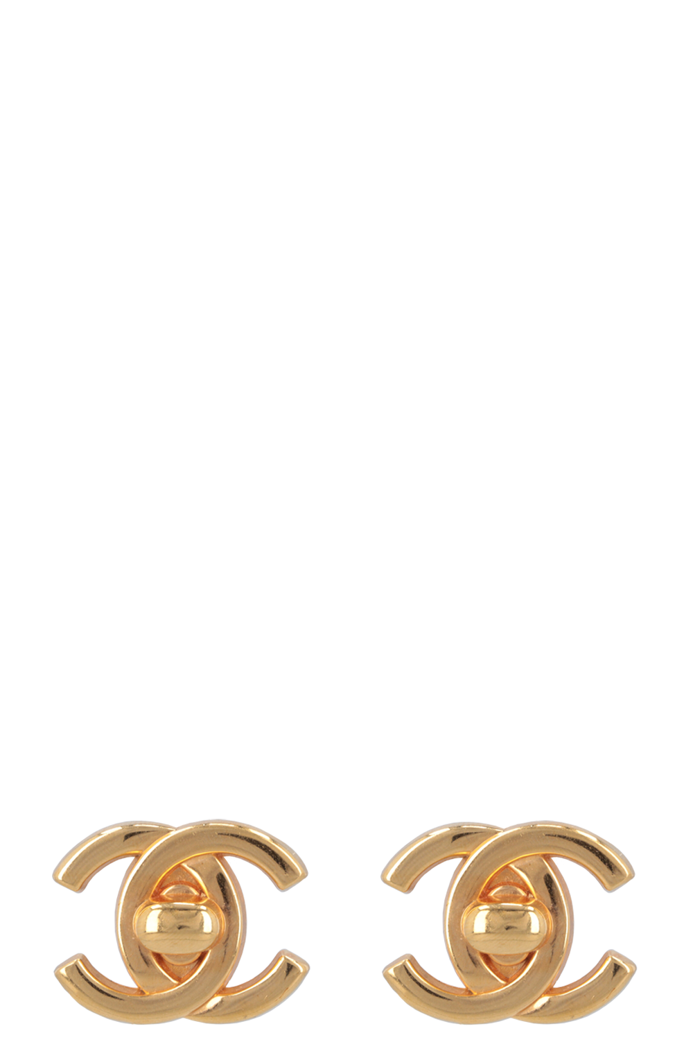 CHANEL   Turnlock CC Earrings Gold
