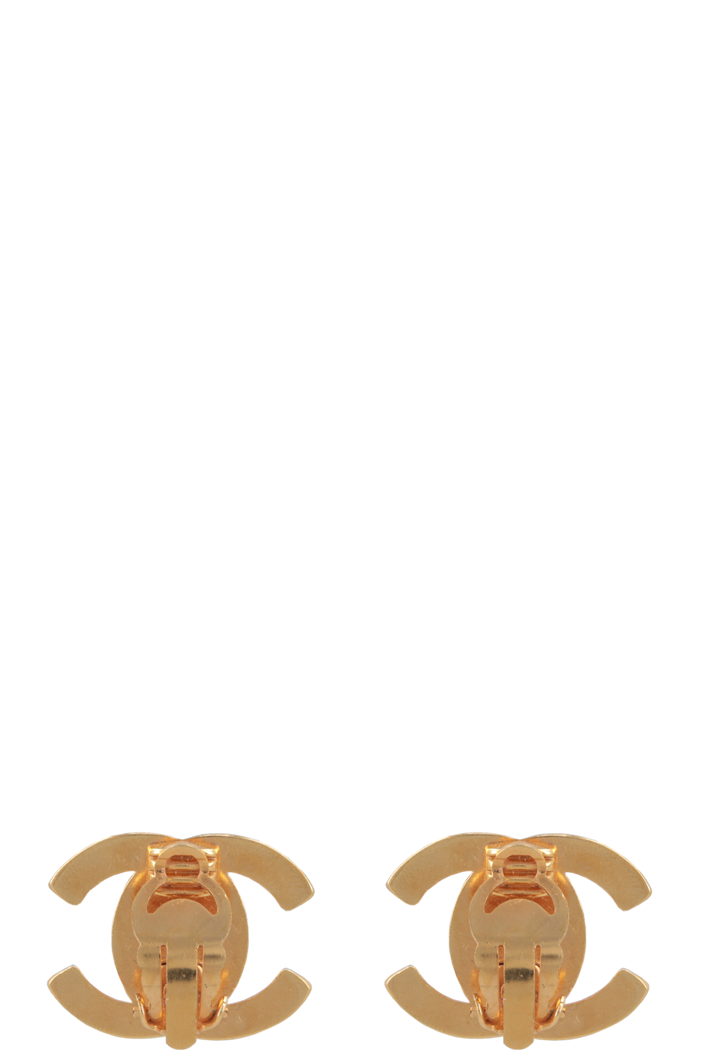 CHANEL   Turnlock CC Earrings Gold