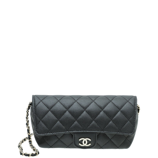 Chanel Black CC Glasses Case With Chain