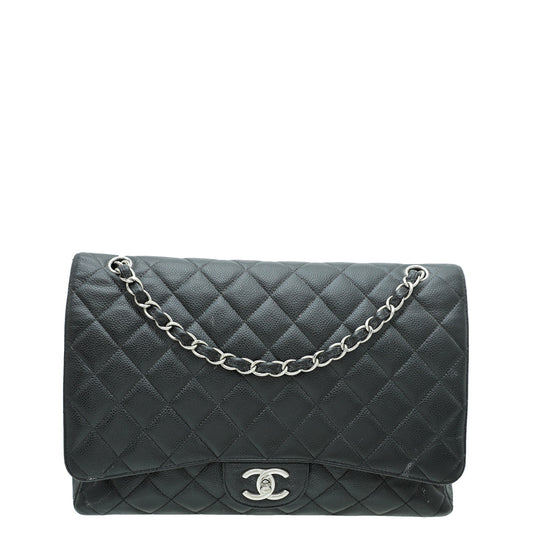 Chanel Black CC Classic Double Flap Maxi Bag