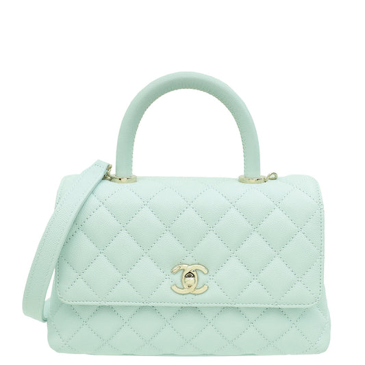 Chanel Light Blue Coco Handle Small Bag