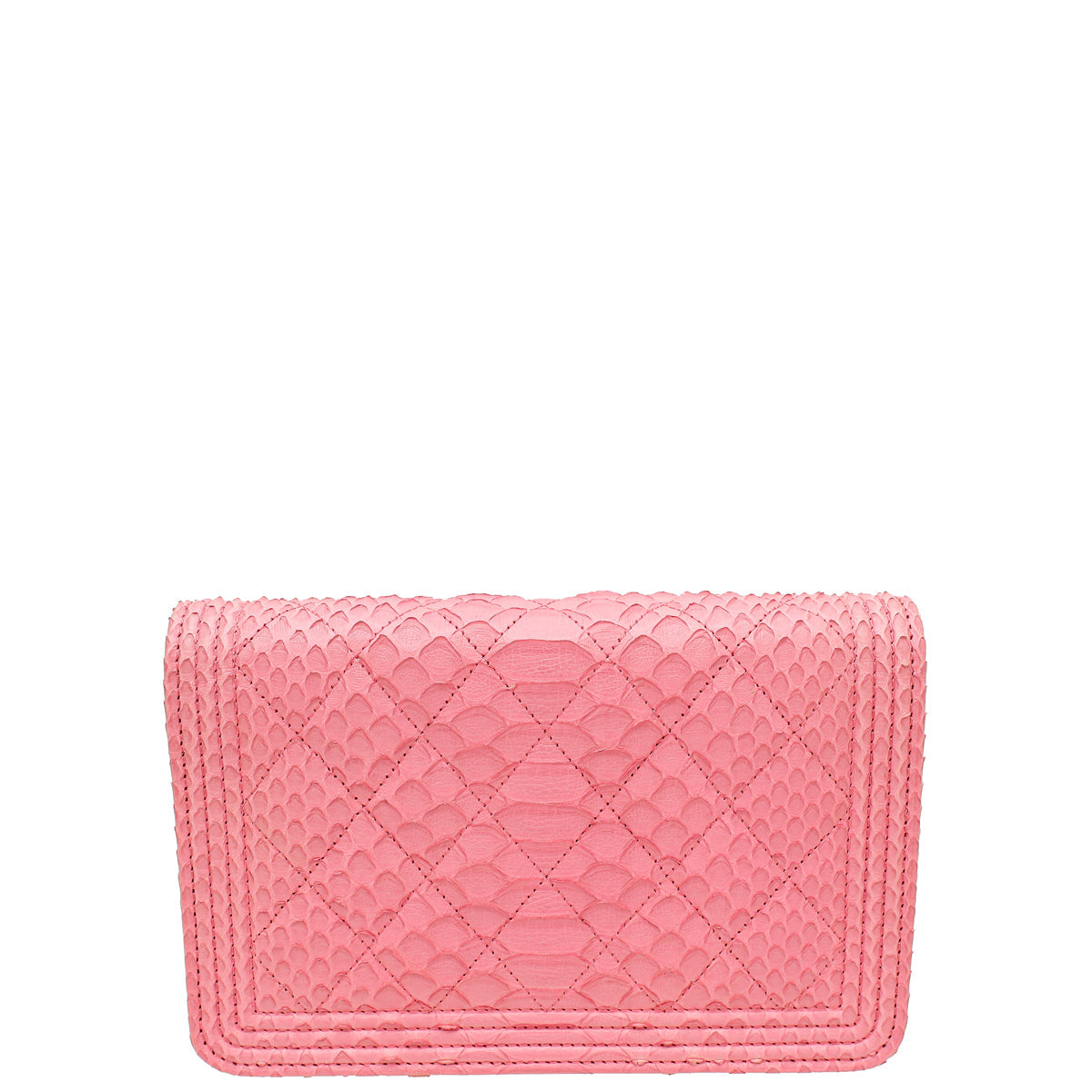 Chanel Pink Python Boy Wallet on Chain