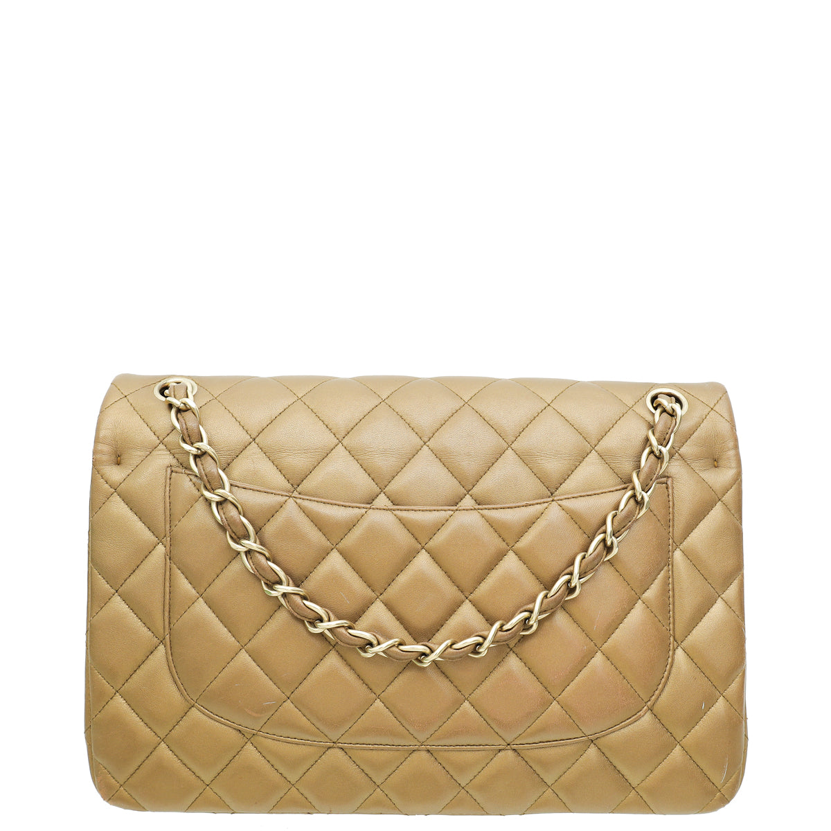 Chanel Metallic Bronze Classic Double Flap Jumbo Bag