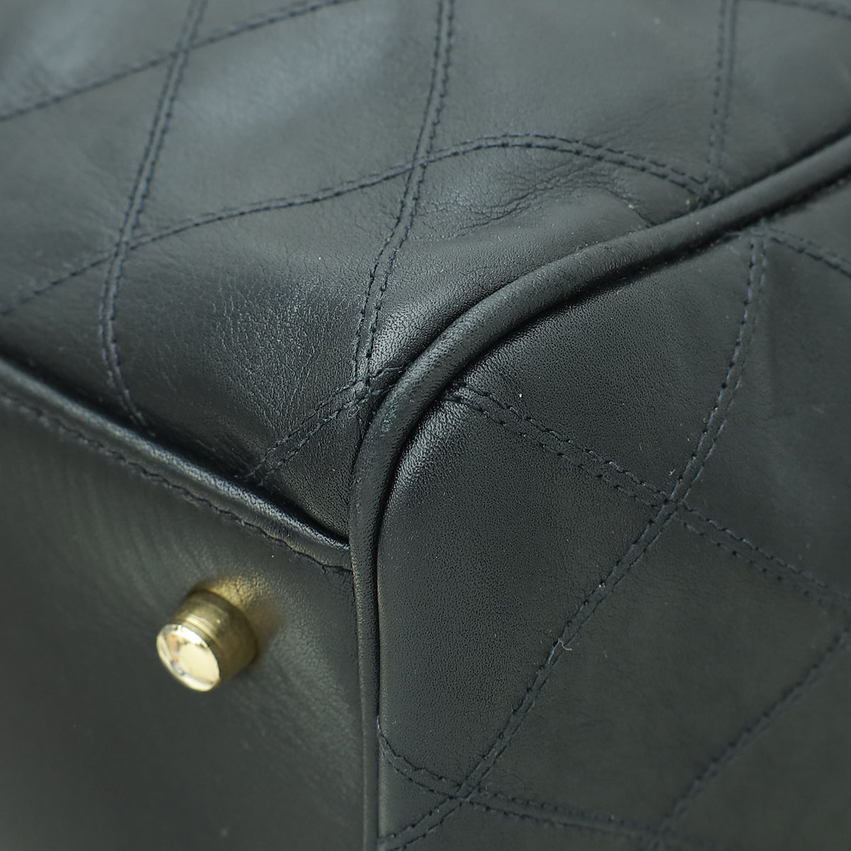 Chanel Black   Stitched Duffle Bag