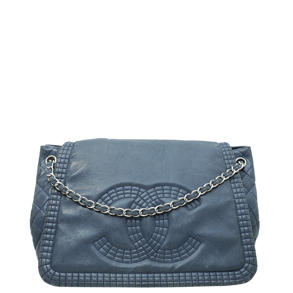 Chanel Blue CC Timeless Accordion Flap Bag