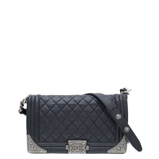 Chanel Black Paris Dallas Boy Medium Bag