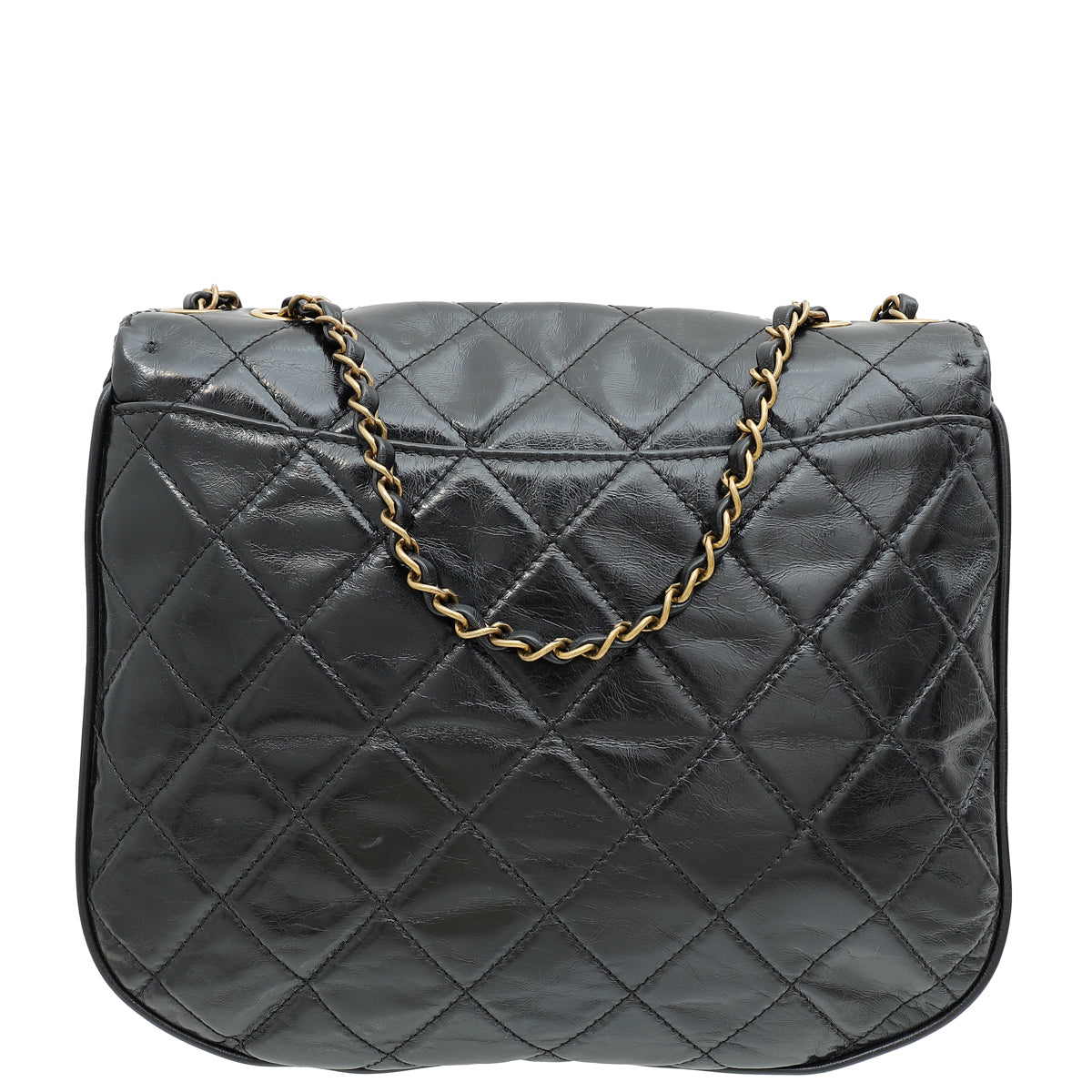 Chanel Black CC Bubble Large Messenger Flap Bag