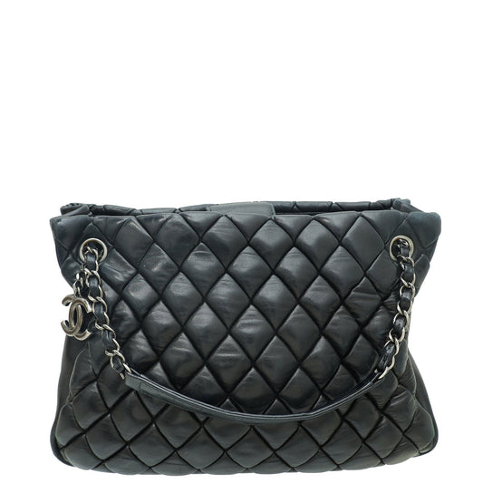Chanel Black CC Charm New Bubble Small Tote Bag