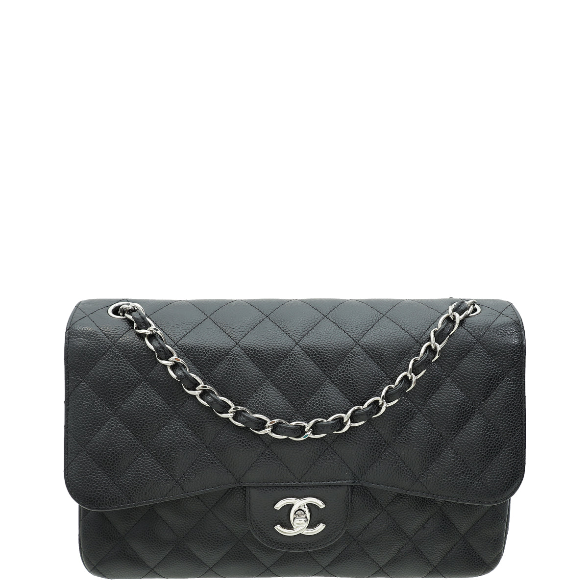 Chanel Black CC Classic Double Flap Jumbo Bag