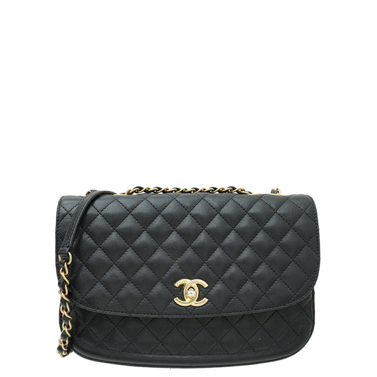Chanel Black CC Diana Moon Flap Bag