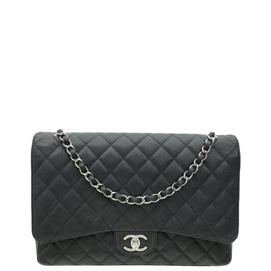 Chanel Black CC Classic Double Flap Maxi Bag