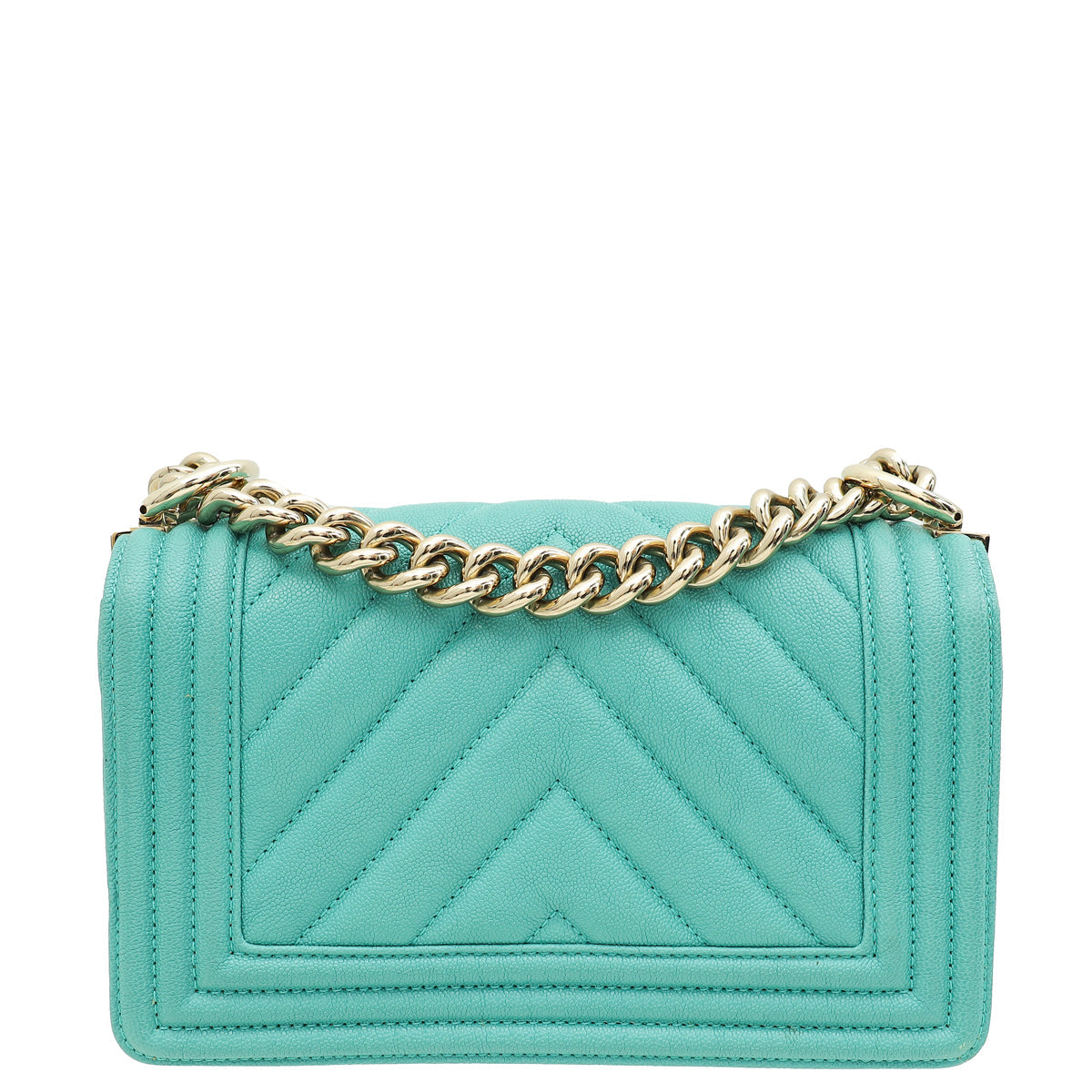 Chanel Tiffany Green Chevron Le Boy Small Bag
