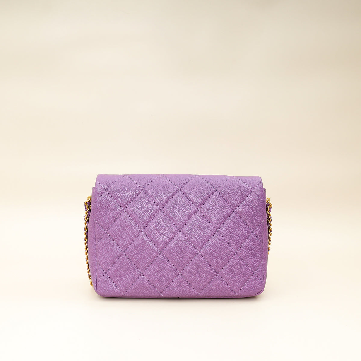 Chanel Purple CC Shiny Small Chain Melody Flap Bag