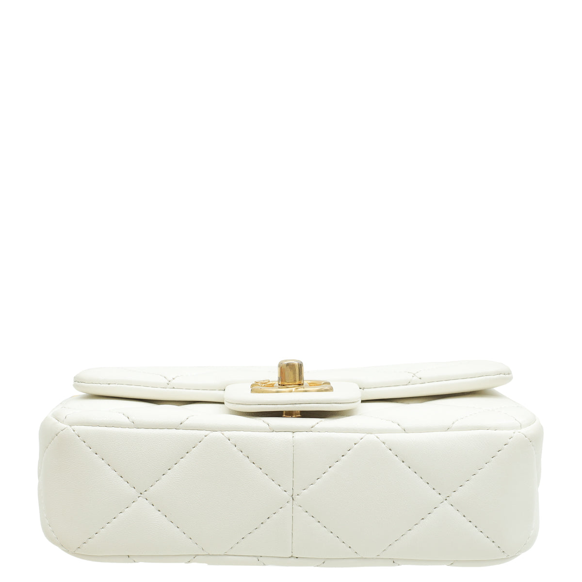 Chanel White CC Double Pearl Mini Flap Bag