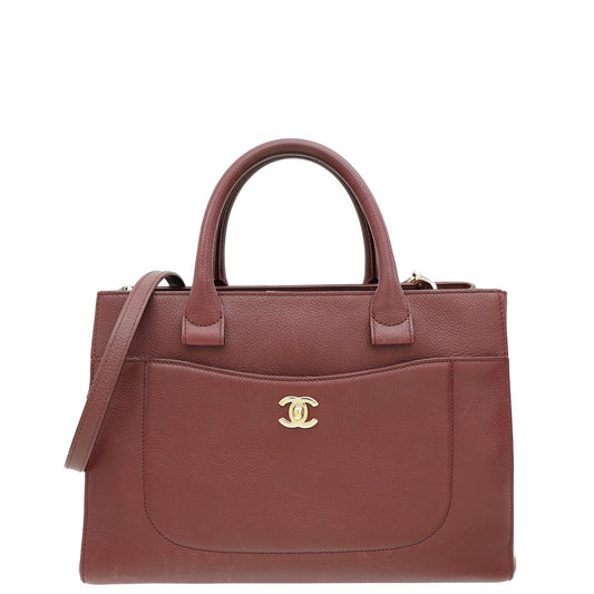 Chanel Bordeaux Neo Executive Shopping Tote Small Bag