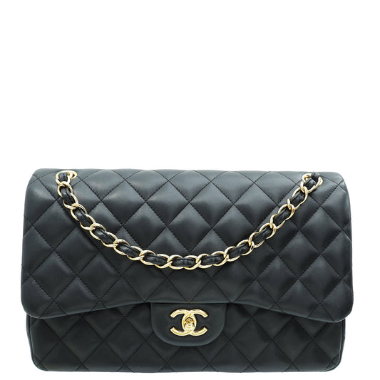 Chanel Black CC Classic Double Flap Jumbo Bag
