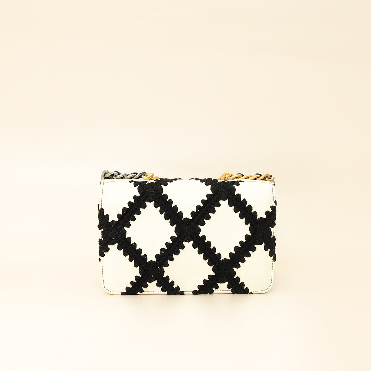 Chanel Bicolor Crochet Chanel 19 Wallet on Chain