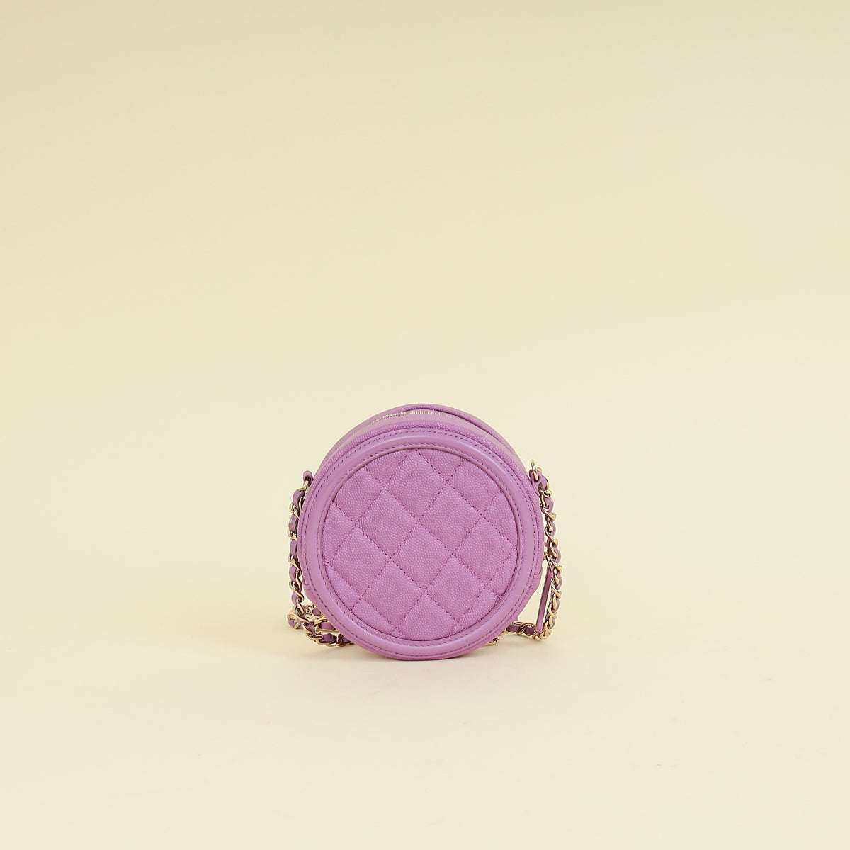 Chanel Purple Round CC Filigree Crossbody Bag