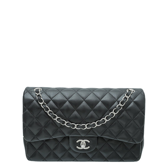 Chanel Black CC Classic Double Flap Jumbo Bag