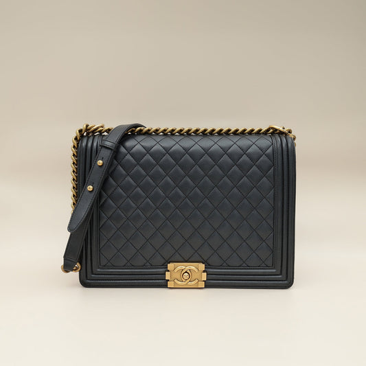 Chanel Black Le Boy Quilted Large Bag