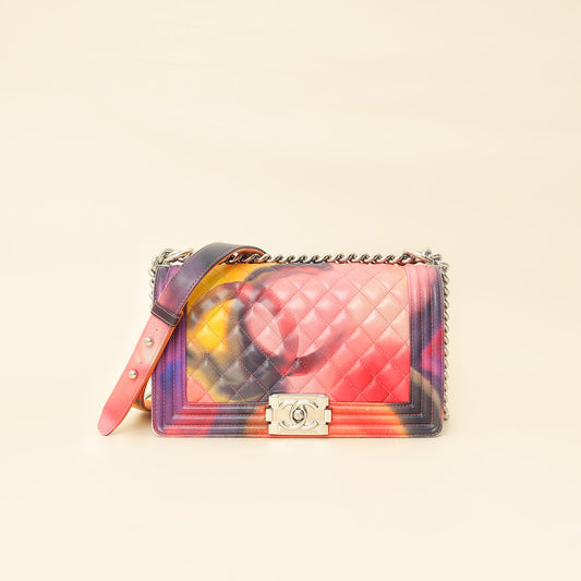 Chanel Multicolor Printed Flower Power Boy Flap Medium Bag