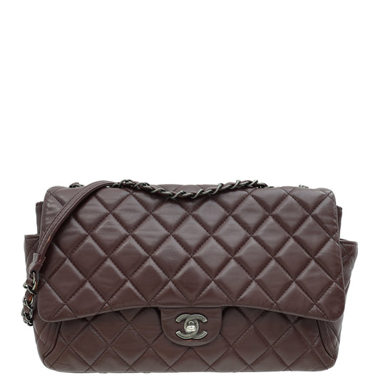 Chanel Burgundy CC Pockets Side Flap Bag