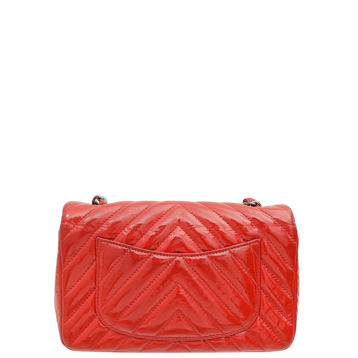 Chanel Red CC Chevron Mini Rectangular Bag