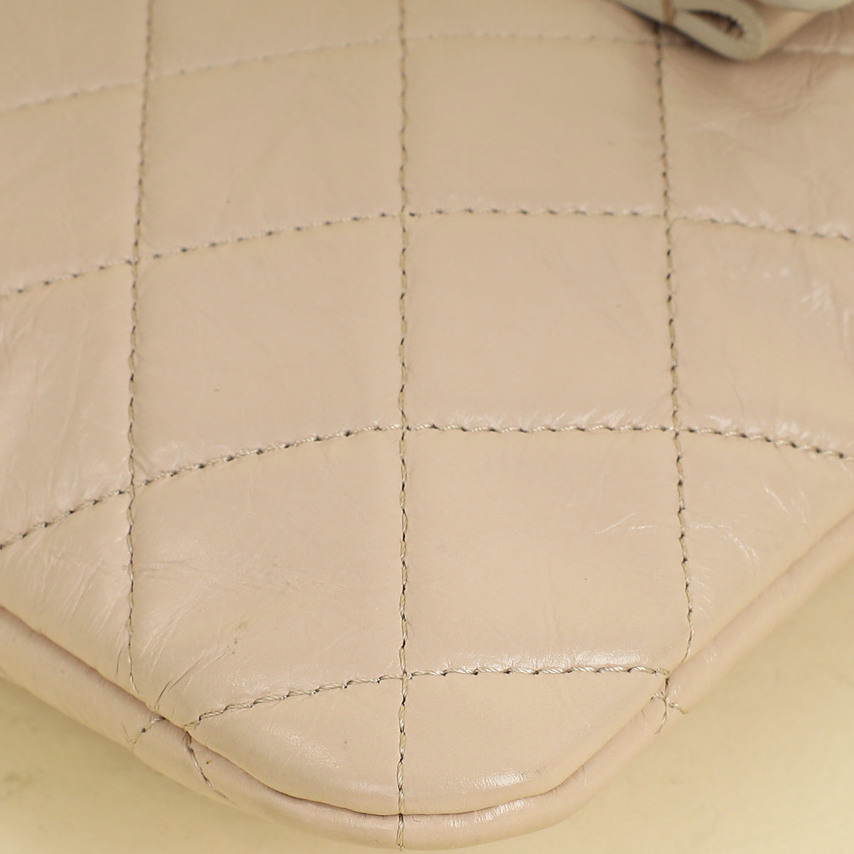 Chanel Beige Pink Logo Night By The C Pouch Clutch