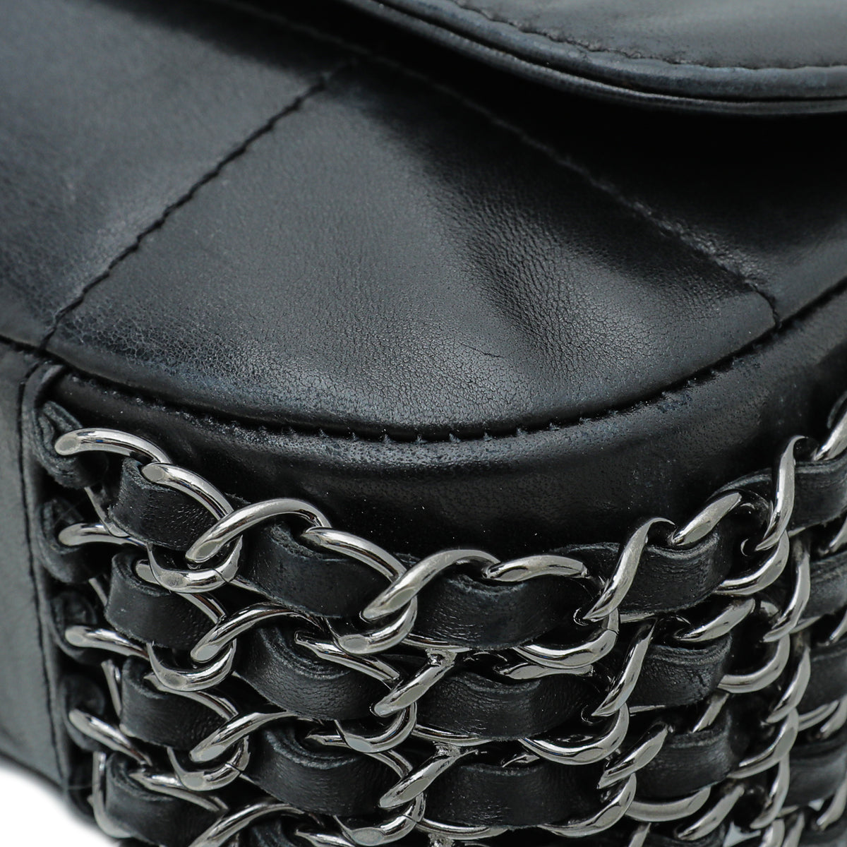 Chanel Black Chocolate Bar Multi Chain Flap Bag