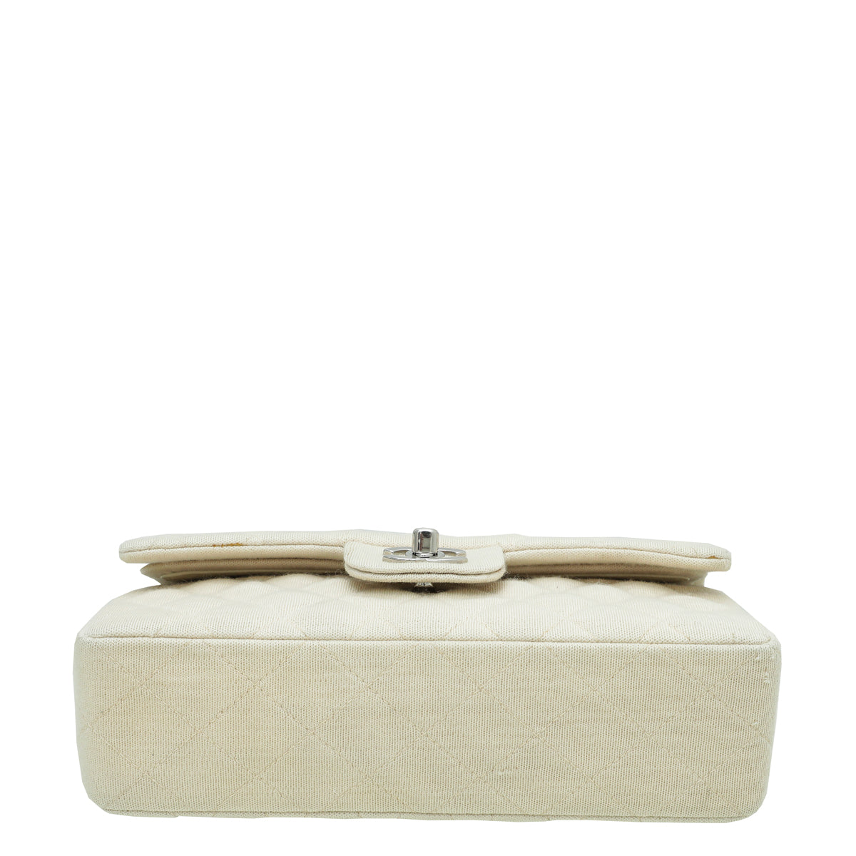 Chanel Cream   CC Classic Jersey Double Flap Medium Bag