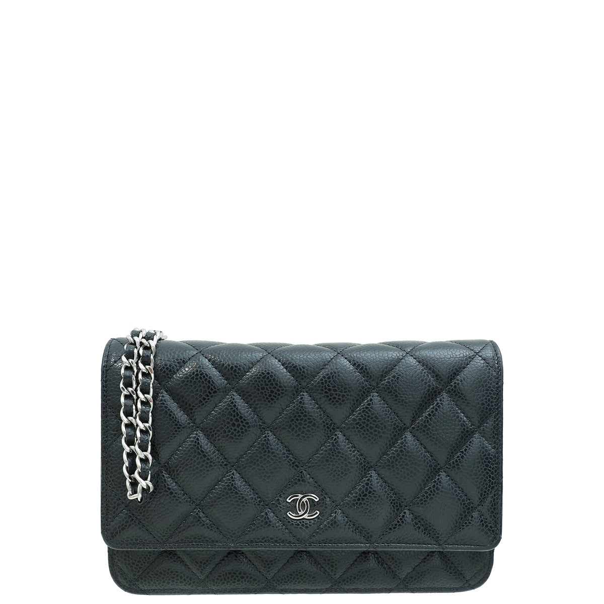 Chanel Black CC Classic Wallet On Chain