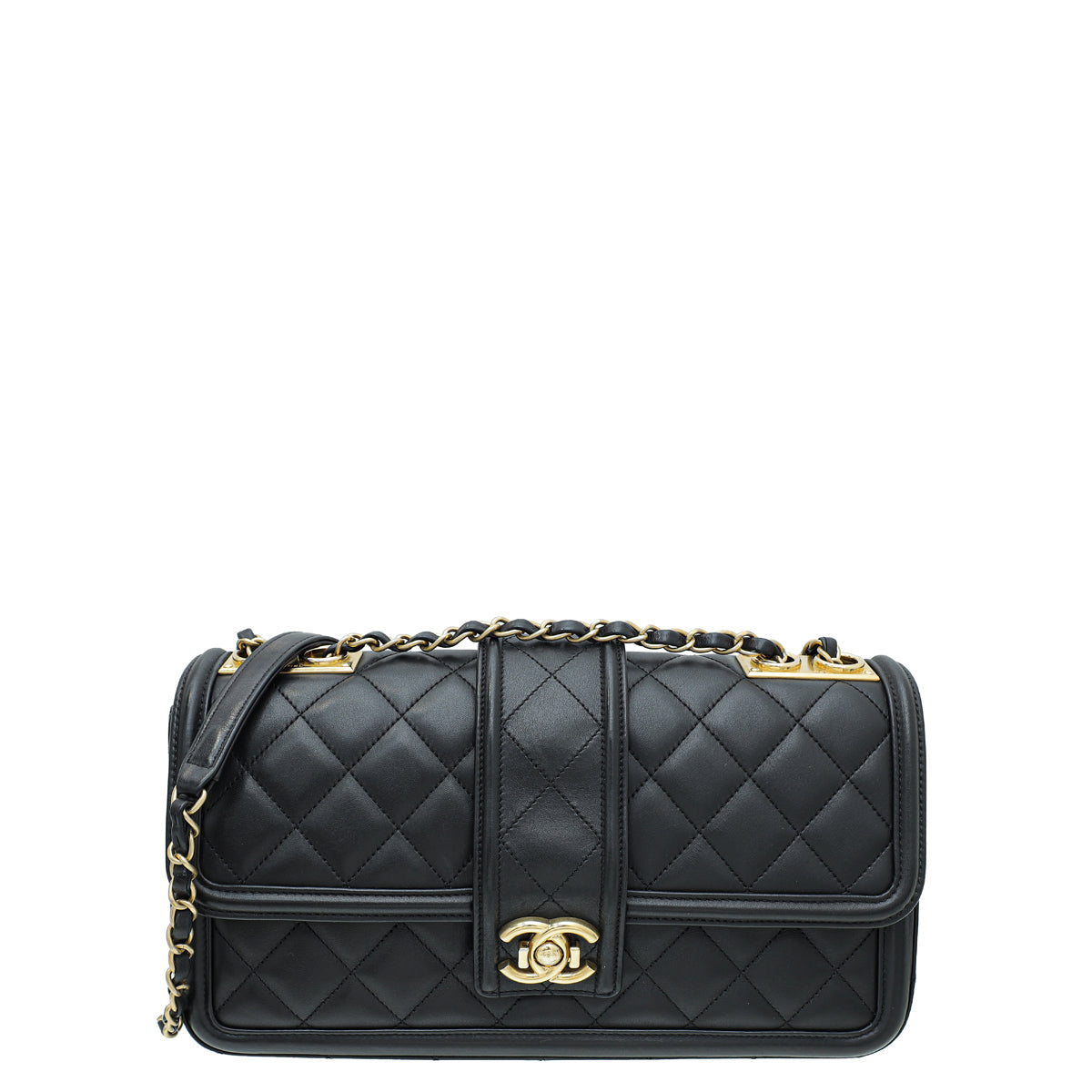 Chanel Black CC Elegant Flap Jumbo Bag