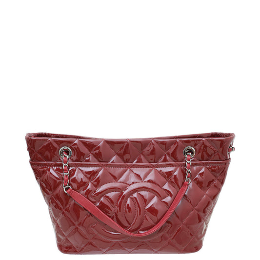 Chanel Red Quilted Timeless CC Tote Bag
