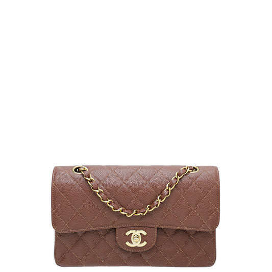 Chanel Brown CC Classic Double Flap Medium Bag