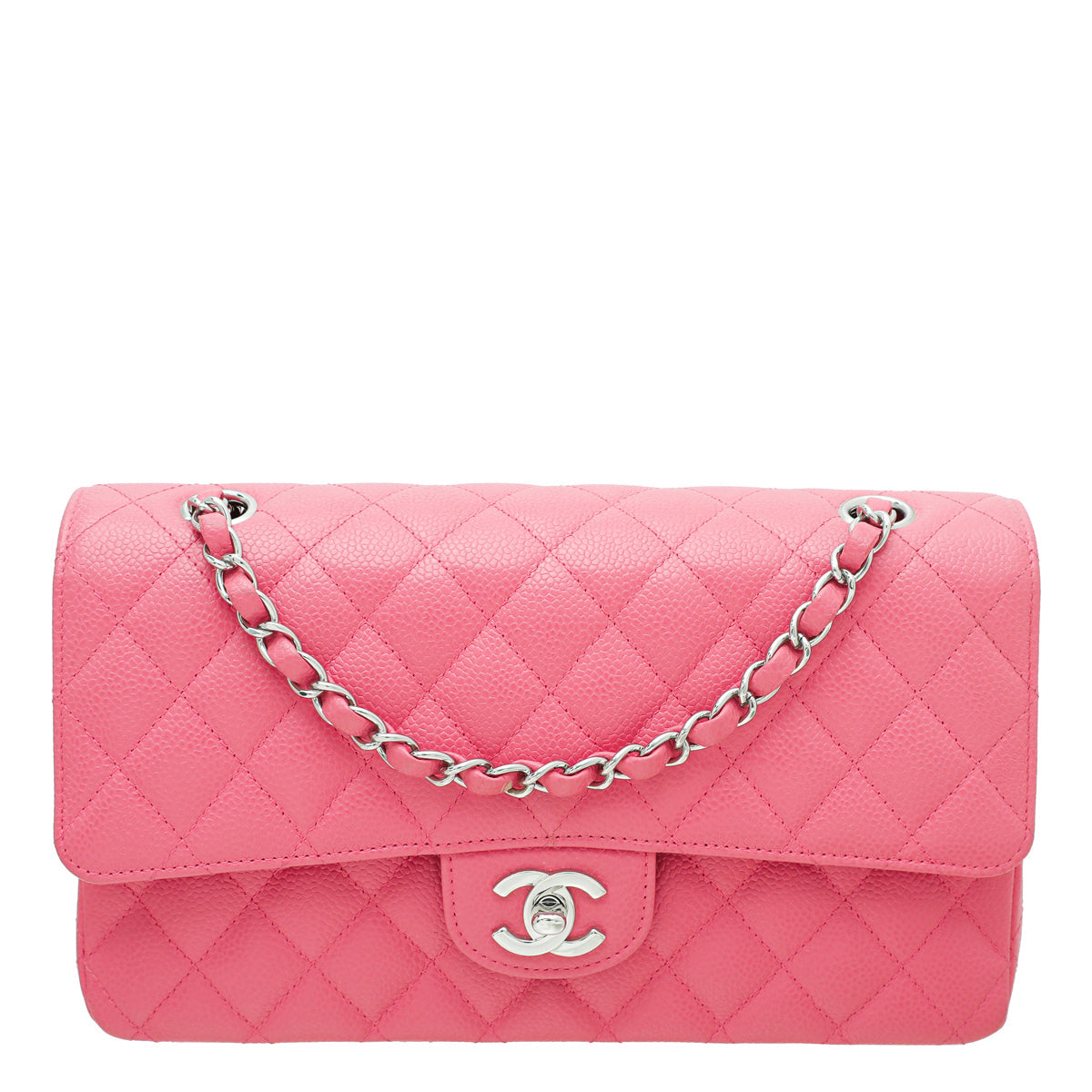 Chanel Pink Classic Double Flap Medium Bag