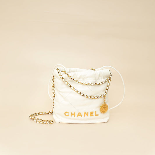 Chanel White 22 Shiny Mini Bag