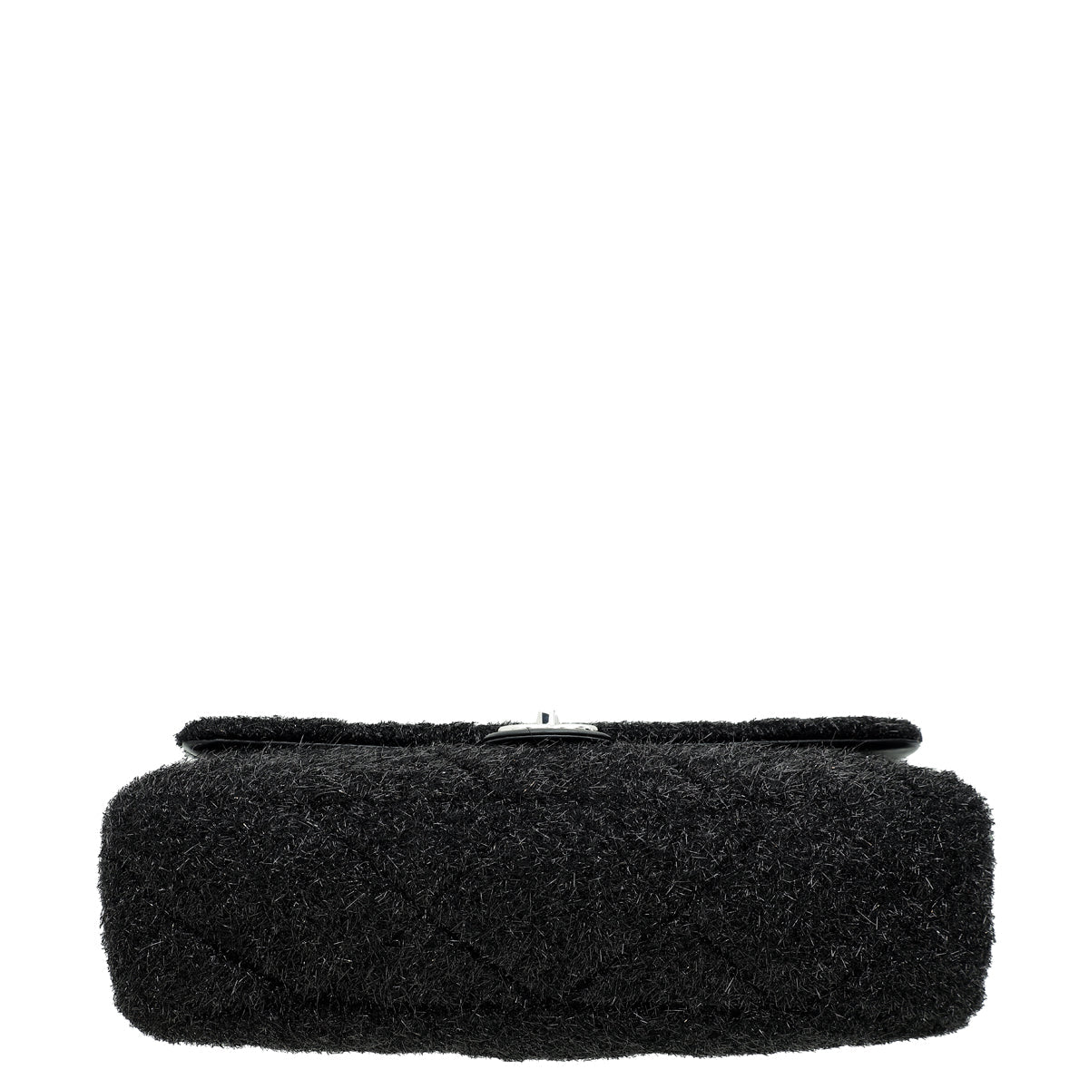 Chanel Black Knit Pluto Glitter Flap Large Bag