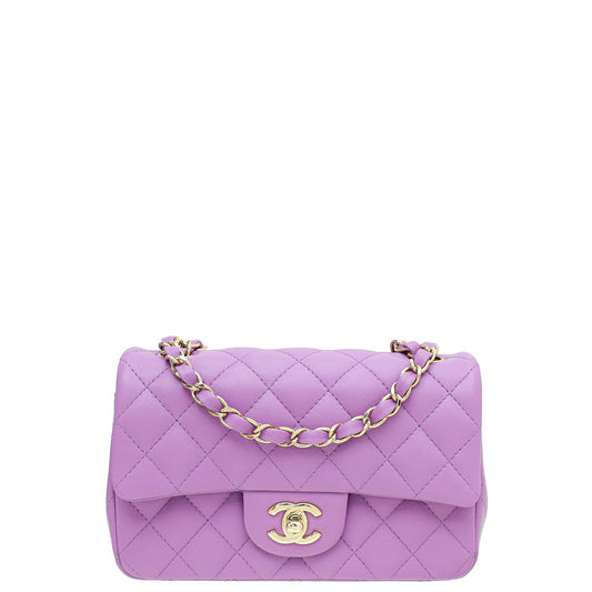 Chanel Purple CC Mini Rectangular Flap Bag