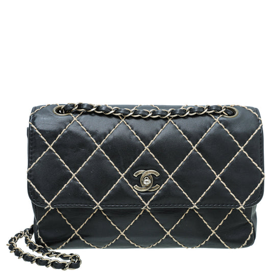 Chanel Black Wild Stitch Flap Medium Bag