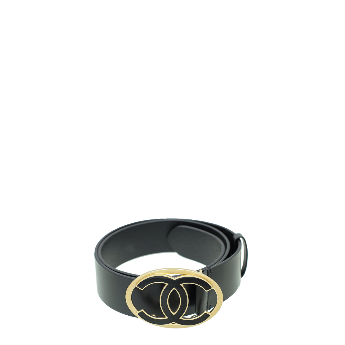 Chanel Black CC Oval Buckle Belt 34