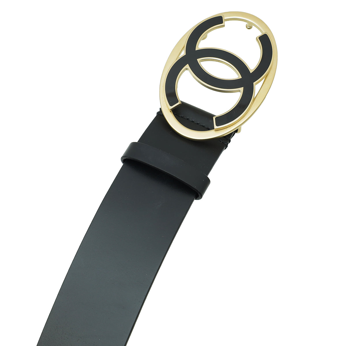 Chanel Black CC Oval Buckle Belt 34