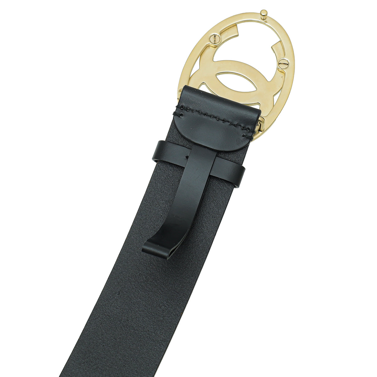 Chanel Black CC Oval Buckle Belt 34