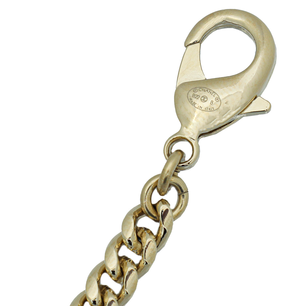 Chanel White CC Heart w/Crystal & Faux Pearl Multi Chain Belt