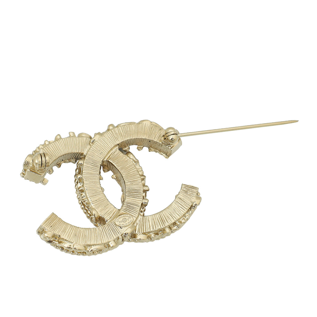 Chanel Black Enamel CC Baroque Brooch