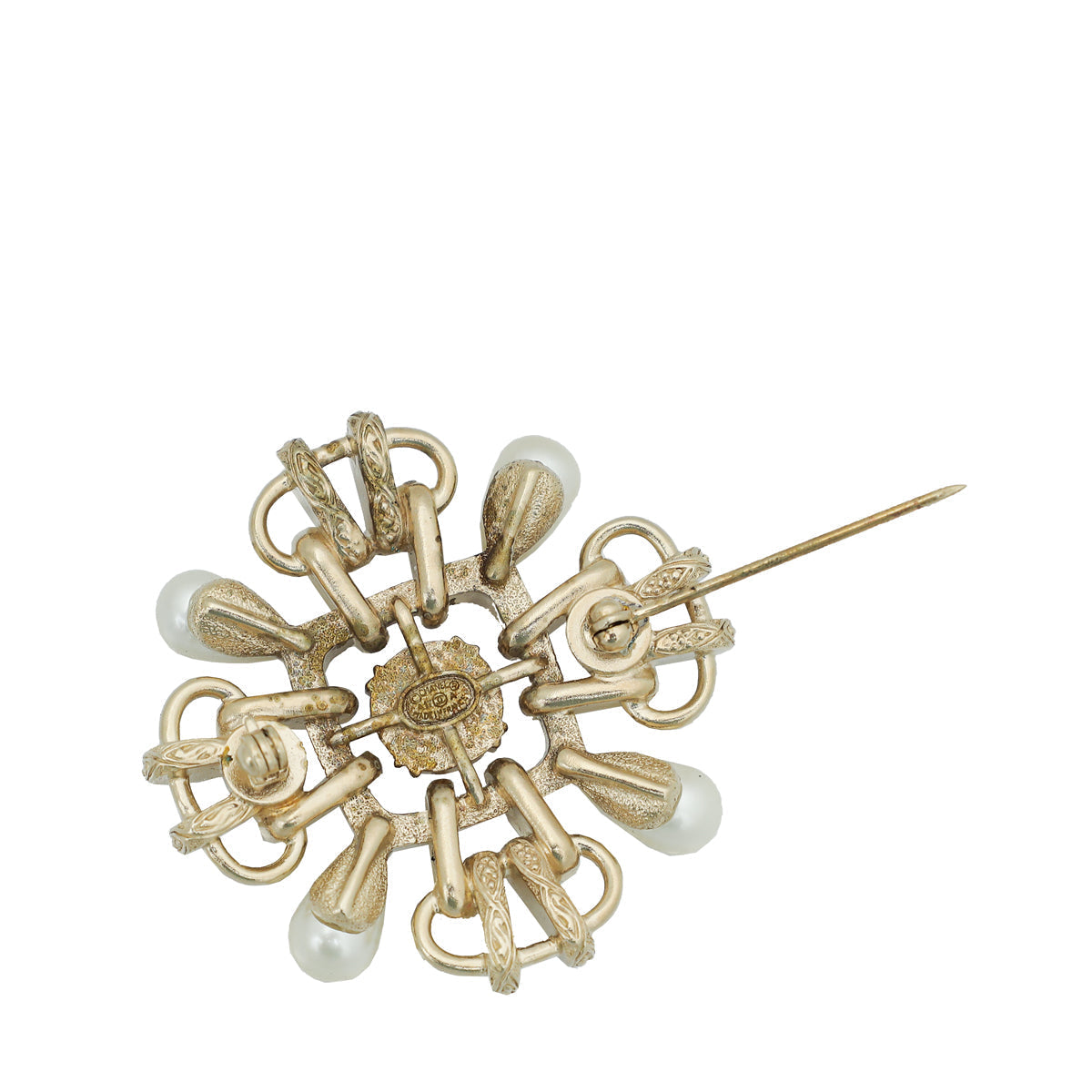 Chanel Bicolor CC Pearl and Resin Brooch